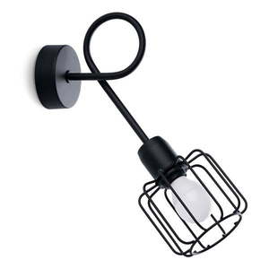 Čierne nástenné svietidlo ø 10 cm Salom – Nice Lamps vyobraziť
