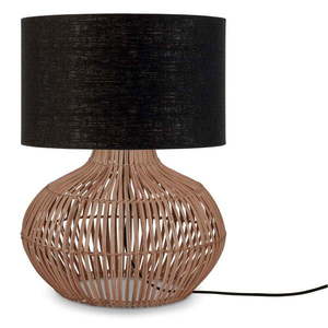 Stolová lampa s textilným tienidlom v čierno-prírodnej farbe (výška 48 cm) Kalahari – Good&Mojo vyobraziť