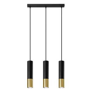 Závesné svietidlo s kovovým tienidlom v čierno-zlatej farbe 45x6 cm Longbot - Nice Lamps vyobraziť