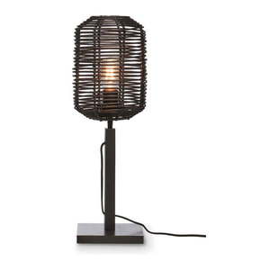 Čierna stolová lampa s ratanovým tienidlom (výška 45 cm) Tanami – Good&Mojo vyobraziť