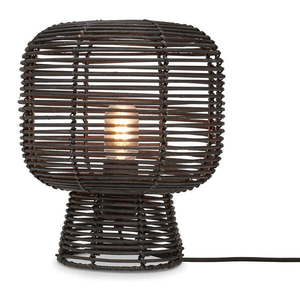 Čierna stolová lampa s ratanovým tienidlom (výška 30 cm) Tanami – Good&Mojo vyobraziť