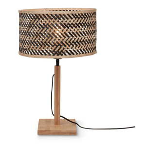 Stolová lampa s bambusovým tienidlom v čierno-prírodnej farbe (výška 38 cm) Java – Good&Mojo vyobraziť