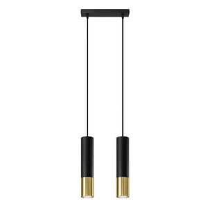 Závesné svietidlo s kovovým tienidlom v čierno-zlatej farbe 30x6 cm Longbot - Nice Lamps vyobraziť
