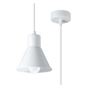 Biele závesné svietidlo s kovovým tienidlom 14x14 cm Martina - Nice Lamps vyobraziť