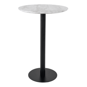 Sconto Barový stôl BULZONU biely mramor/čierna vyobraziť