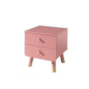 Ružový detský nočný stolík z borovicového dreva Vipack Billy vyobraziť