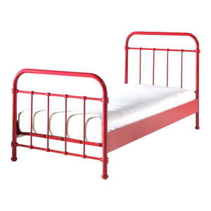 Červená kovová detská posteľ Vipack New York, 90 × 200 cm vyobraziť
