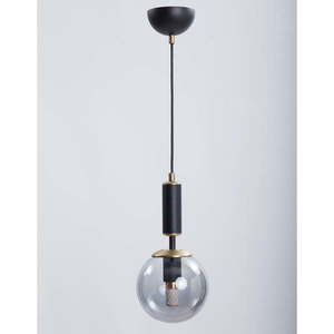 Čierne/sivé závesné svietidlo so skleneným tienidlom ø 15 cm Hector – Squid Lighting vyobraziť