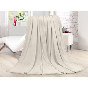 Fleecová deka Lara 220x240 cm, krémová% vyobraziť