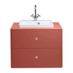 Červená skrinka s umývadlom bez batérie 80x62 cm Color Bath - Tom Tailor for Tenzo vyobraziť