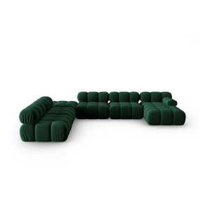 Zelená zamatová pohovka 379 cm Bellis – Micadoni Home vyobraziť