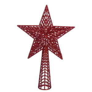 Červená vianočná špička na stromček Casa Selección, ø 18 cm vyobraziť