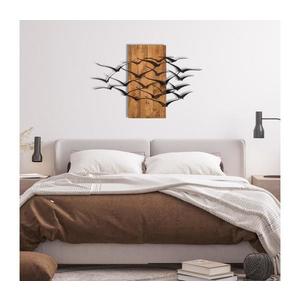 Nástenná dekorácia 86x58 cm vtáci drevo/kov vyobraziť
