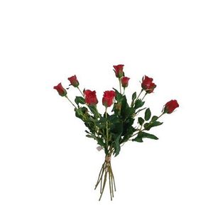 Umelá kvetina púčik Ruža červená, 64 cm, 9 ks vyobraziť