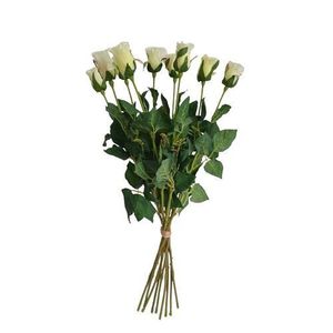 Umelá kvetina púčik Ruža biela, 64 cm, 9 ks vyobraziť