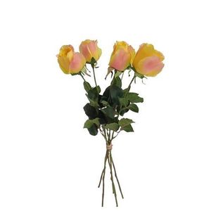 Umelá kvetina Ruža ružovo-žltá, 68 cm, 5 ks vyobraziť