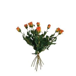 Umelá kvetina púčik Ruža oranžová, 64 cm, 9 ks​ vyobraziť