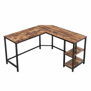 Rohový stôl Houseland SARAH hnedý/čierny vyobraziť