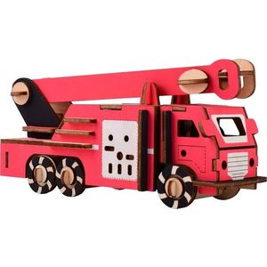 Dřevěné 3D puzzle Hasičský vůz červené vyobraziť
