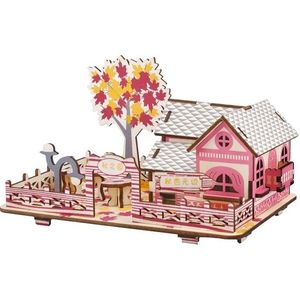 Dřevěné 3D puzzle Podzimní dům vyobraziť