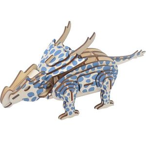Dřevěné 3D puzzle Achelousaurus modro-hnědé vyobraziť