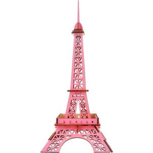 Dřevěné 3D puzzle Eiffelova věž růžová vyobraziť