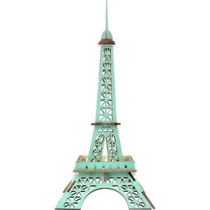 Dřevěné 3D puzzle Eiffelova věž tyrkysová vyobraziť