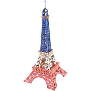 Dřevěné 3D puzzle Eiffelova věž v barvách Francie vyobraziť
