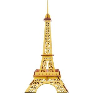 Dřevěné 3D puzzle Eiffelova věž žlutá vyobraziť
