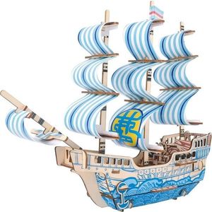 Dřevěné 3D puzzle Loď ze snu modré vyobraziť