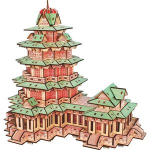 Dřevěné 3D puzzle Woodcraft YueJiang Tower červená vyobraziť