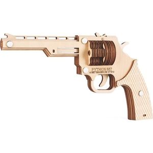 Dřevěné 3D puzzle Woodcraft Zbraň na gumičky Revolver vyobraziť