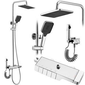 Sprchový set s termostatom Rea Rob chróm - vaňová batéria, dažďová, ručná a bidetová sprcha vyobraziť