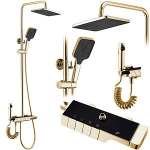 Sprchový set s termostatom Rea Rob zlatý - vaňová batéria, dažďová, ručná a bidetová sprcha vyobraziť