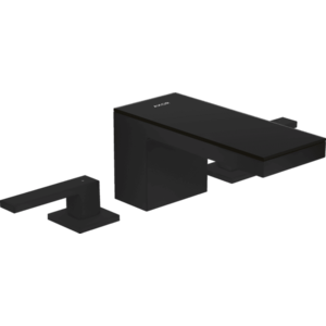 Axor MyEdition - Trojotvorová umývadlová batéria 70 s odtokovou súpravou Push-Open, čierna matná/čierne sklo 47050670 vyobraziť