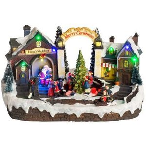 Dekorácia MagicHome Vianoce, Dedinka, 15 LED, farebná s melódiami, 3x AA, interiér, 33, 50x18x20 cm vyobraziť