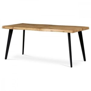 AUTRONIC HT-880B OAK Jedálenský stôl, 180x90x75 cm, MDF doska, 3D dekor divoký dub, kov, čierny lak vyobraziť