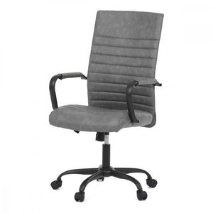 AUTRONIC KA-V306 GREY Kancelářská židle, šedá ekokůže, houpací mech, kolečka pro tvrdé podlahy, černý kov vyobraziť
