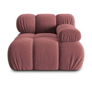 Ružový zamatový modul pohovky (pravý roh) Bellis – Micadoni Home vyobraziť