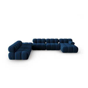 Modrá zamatová pohovka 379 cm Bellis – Micadoni Home vyobraziť