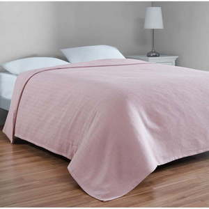Ružový bavlnený pléd na dvojlôžko 200x230 cm Serenity – Mijolnir vyobraziť