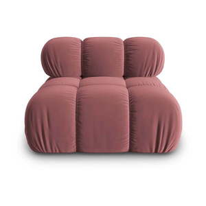 Ružový zamatový modul pohovky (stredový diel) Bellis – Micadoni Home vyobraziť