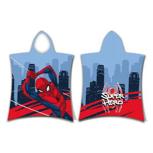 Modro-červené froté detské pončo Spider-Man - Jerry Fabrics vyobraziť