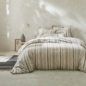 Flanelová pruhovaná posteľná bielizeň s farbenými vláknami vyobraziť