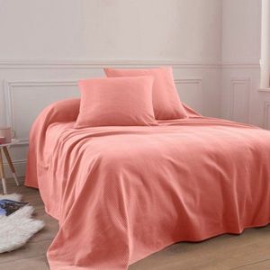 Jednofarebný tkaný prehoz na posteľ, bavlna vyobraziť