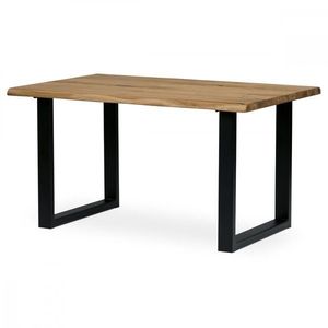 AUTRONIC DS-U140 DUB Stůl jídelní, 140x90x75 cm, masiv dub, kovová noha ve tvaru písmene "U", černý lak vyobraziť