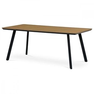 AUTRONIC HT-533 OAK Jídelní stůl, 180x90x76 cm, MDF deska s dýhou odstín dub, kovové nohy, černý lak vyobraziť