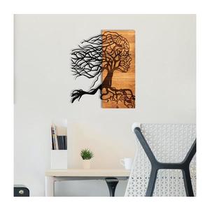 Nástenná dekorácia 47x58 cm strom života drevo/kov vyobraziť