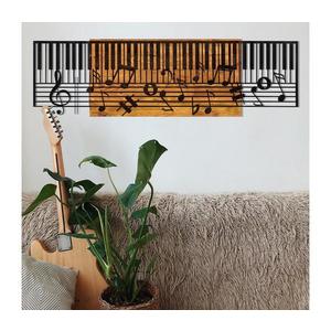 Nástenná dekorácia 100x30 cm klavír drevo/kov vyobraziť