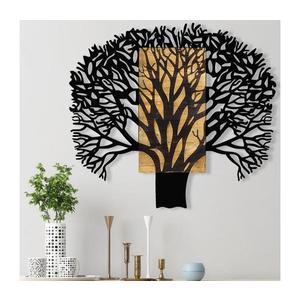 Nástenná dekorácia 93x86 cm strom drevo/kov vyobraziť